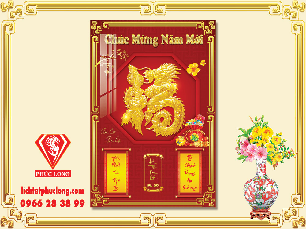 Lịch gỗ chữ Phúc